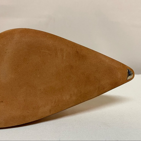 LAMBERTSON TRUEX Orange Suede Pointy Toe Kitten Heels Ankle Boots 36.5 Euro 6 US - Picture 15 of 16